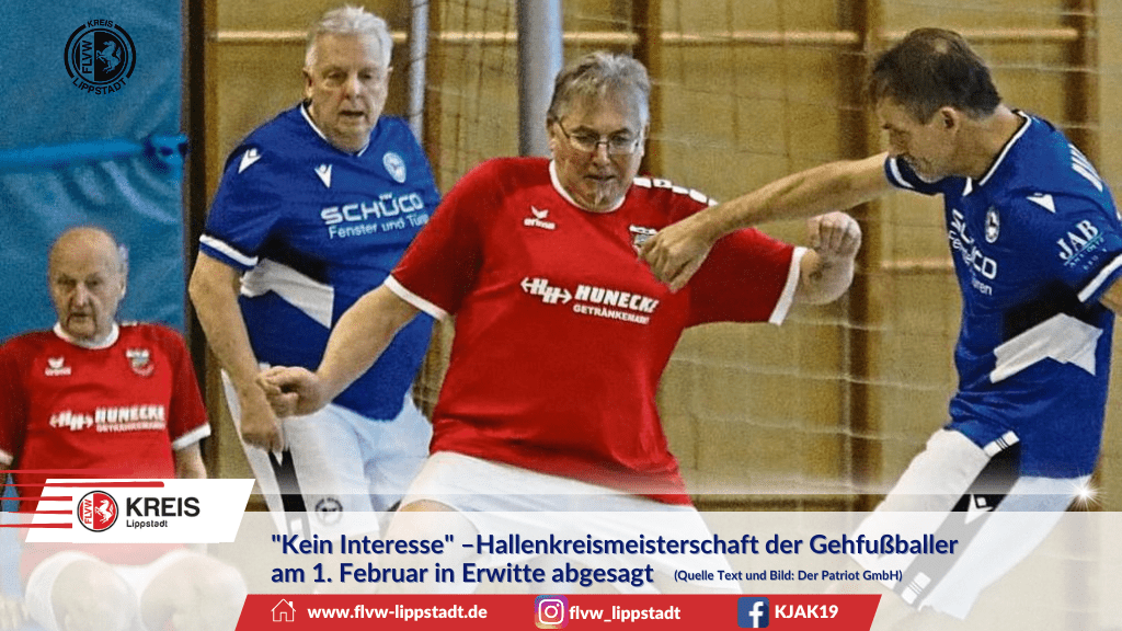 Absage Gehfußball Lippstadt 2025