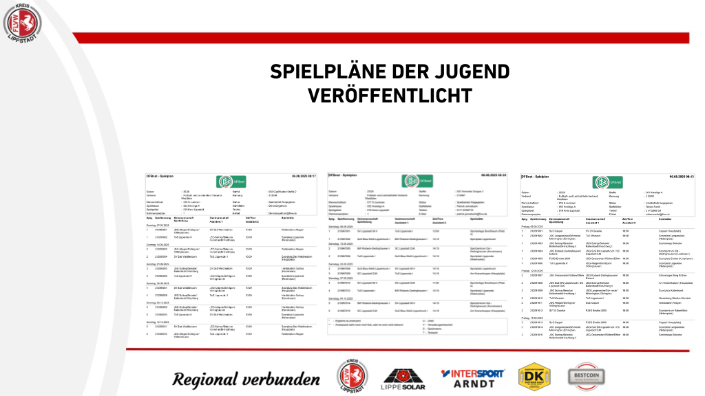 Spielpläne Jugend Lippstadt 2025/2026