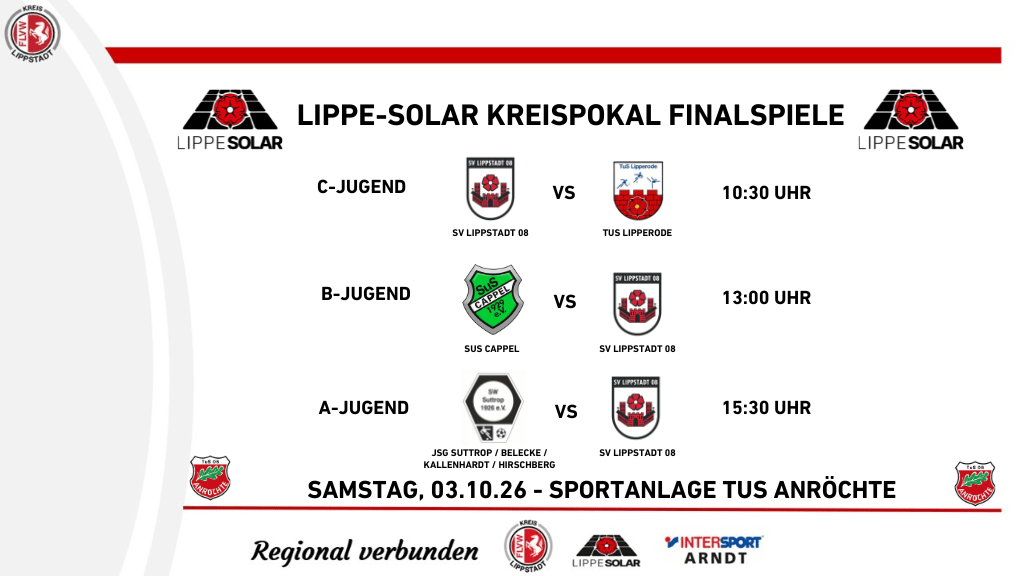 Lippe-Solar Kreispokal Endspiele 2026